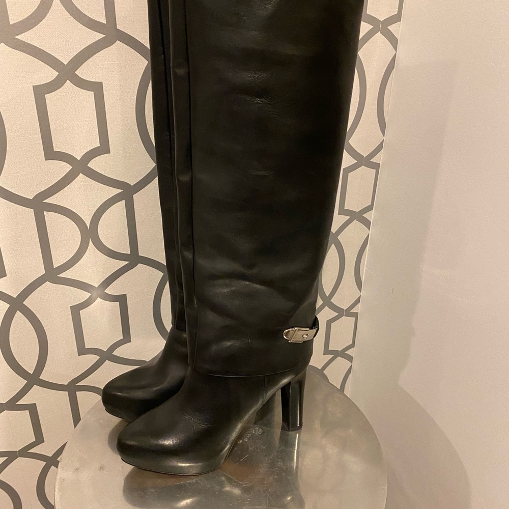 Zara leather boots high knee